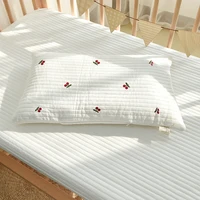 Baby Pillowcase Cotton Quilted Bear Star Moon Embroidery Newborn Pillow Cover Without Filler 30x50cm 2
