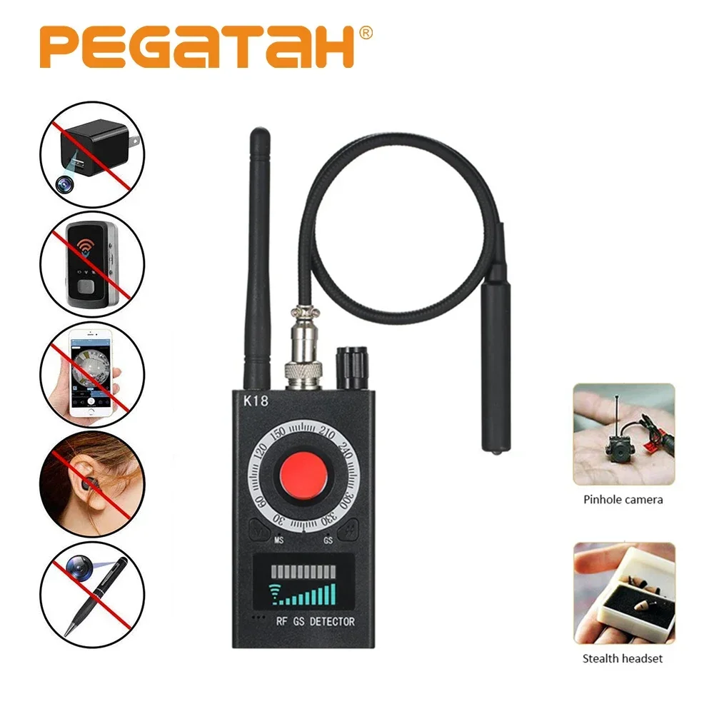 

K18 Anti Candid Detector Mini Gadgets Finder Cam Bug GSM lens RF Tracker Mini Camera Jammer Signal Signal Blocker CC308