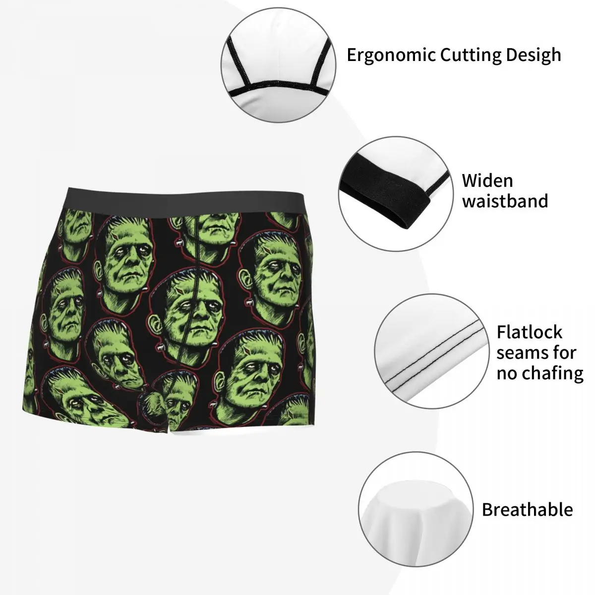 Frankenstein Men Boxer Briefs Underpants Horror Movies Highly Breathable High Quality Gift Idea 5