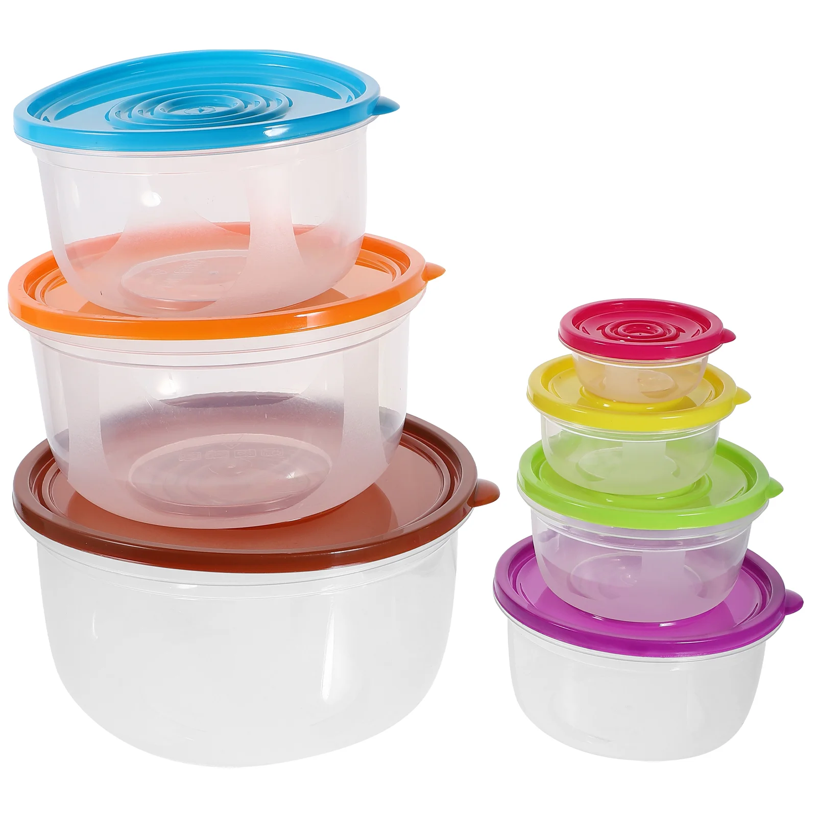 

7Pcs Mixing Bowls Lids Set Airtight Nest Stackable Salad Bowl Plastic Rainbow Nesting Mixing Bowl Mixing Baking Serving