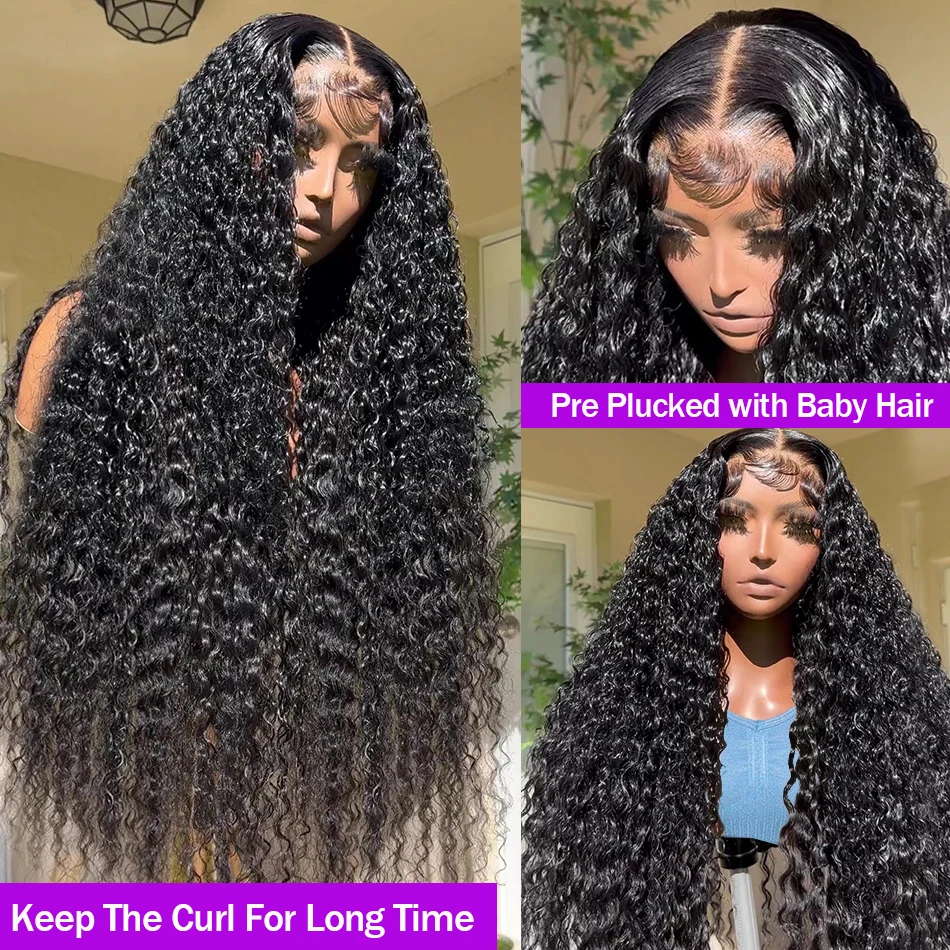 40 42 Inch Curly Lace Front Human Hair Wigs 13x4 13x6 Deep Wave Frontal Wig Women Full 250% Brazilian lace front wig human hair wigs human hair wig front lace wig