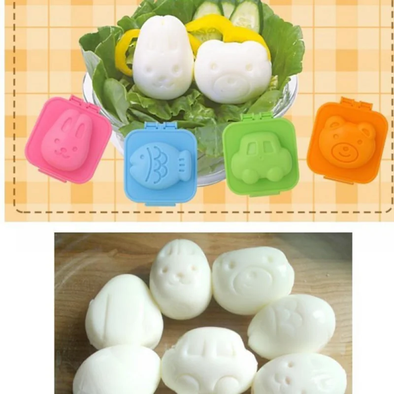 Hard boiled egg mold JAPAN lot 4 rabbit fish car bear kawaii Cute