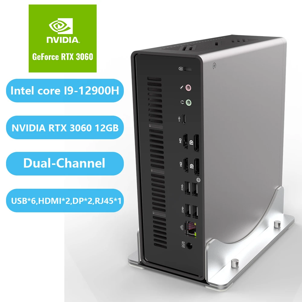 Mini Pc Desktop I9 Con Micro Computer Rtx3060 Da 12Gb Host Nvidia Gamer Intel Core I9-12900H 64Gb Ddr4 Pc Dedicato Da Gioco Da 1Tb