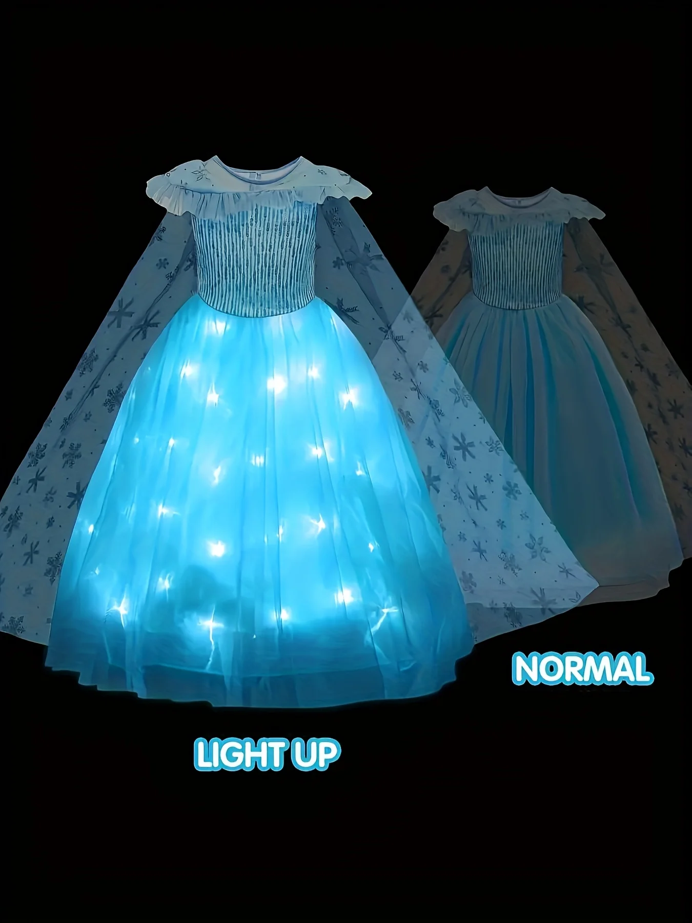 Stunning Frozen Elsa Dress With Led Light For Girls