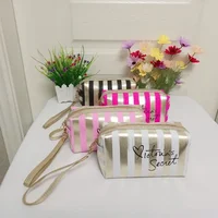 Portable striped makeup bag, small size, high-value handbag, mini portable makeup storage bag, waterproof women's bag cs013 1