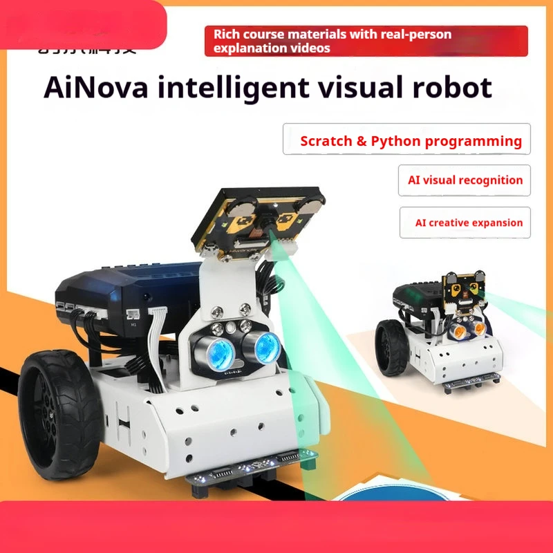 AiNova AI 자율주행 로봇 자동차 파이썬 스크래치 프로그래밍 키트 어린이용 메이커 STEM 교육 시각 인식