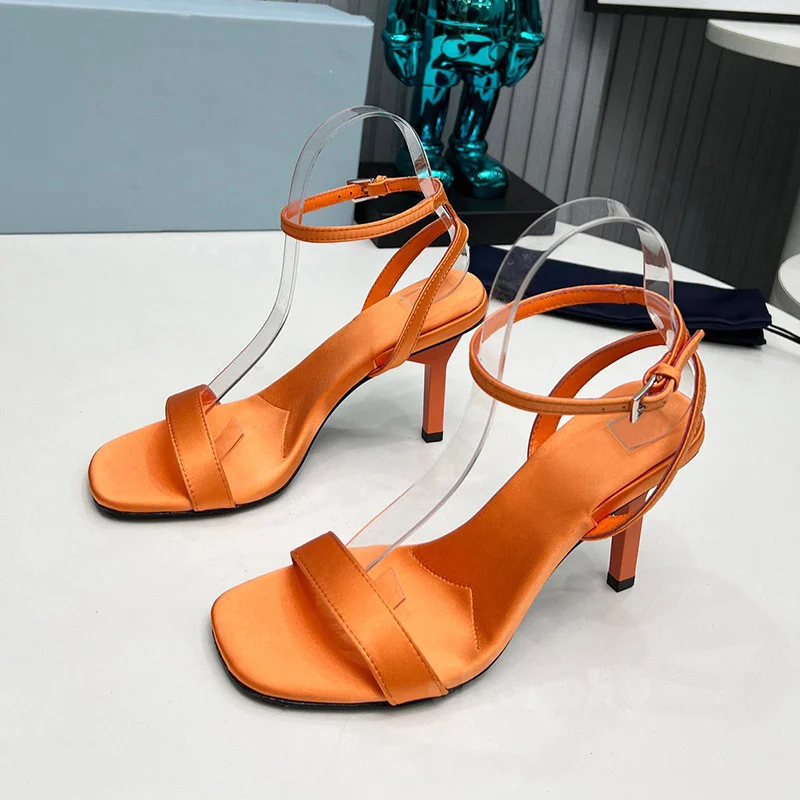 

Women High Heel Sandals Summer New Style Square Toe Cap Broadband Design Female Shoes Simplicity Atmosphere High Heel Sandals
