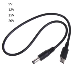 Universal USB Type - C to 5.5x2.1mm PD Power Supply Cable, 120W, 3A, 0.98 Meter - 0.4m (12V)