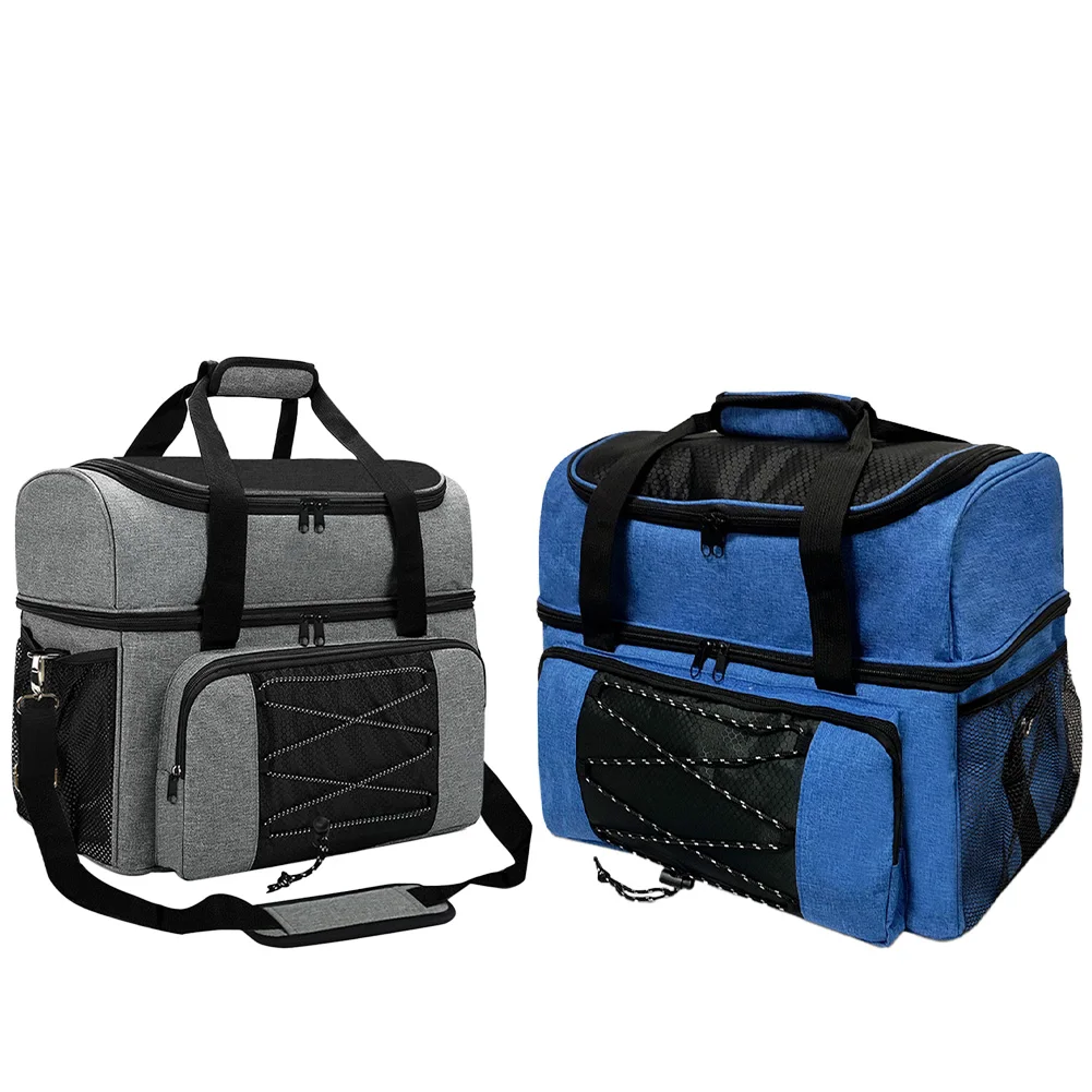 Bowling Tote Bag Storage Bag For 2 Balls Bowling Tote With Padded Divider For 1 Pair Of Bowling Shoes Up To Mens 16 Dropship