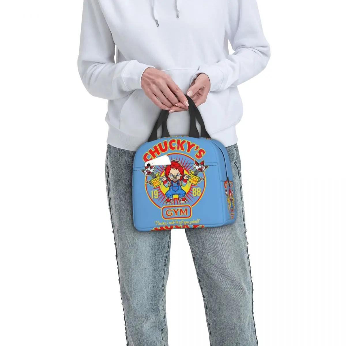 Chucky's Gym Good Guys Insulated Lunch Bag for Women Waterproof Chucky Doll Cooler Thermal Lunch Box Beach Camping Travel