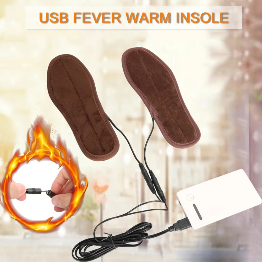 겨울용 온열 깔창, USB 충전 전기 깔창, 모피 발 패드, 신발 깔창, 부츠 보온