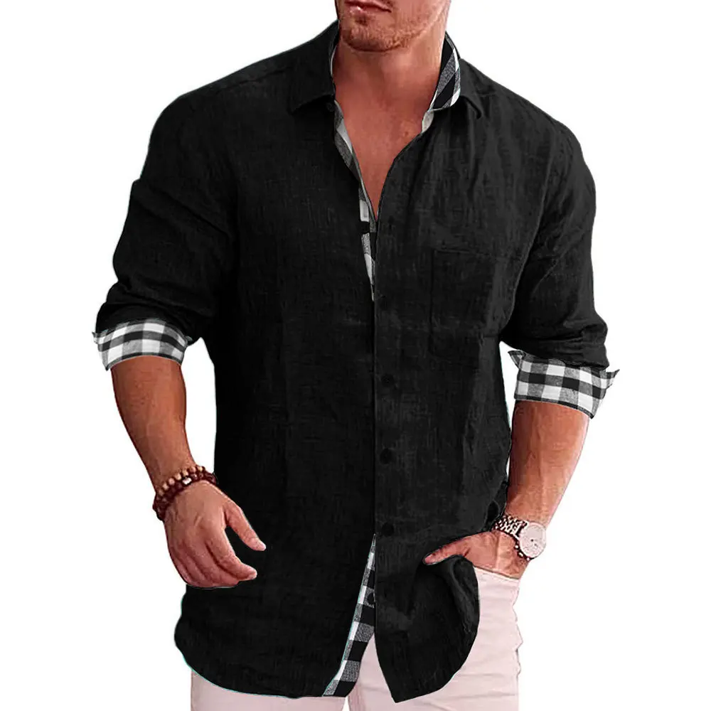 

2023 New Men's Casual Shirts vintage Cotton Linen Loose Tops Long Sleeve Tee Shirt Spring Autumn Casual Handsome Men Shirts