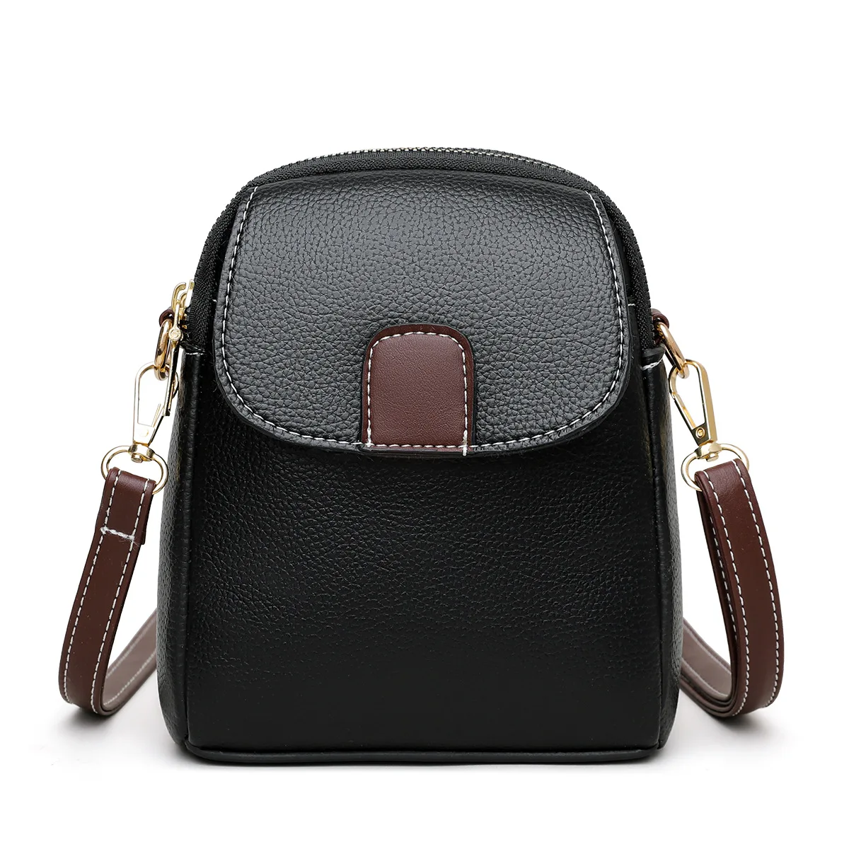 2025 Women's Soft Leather Phone Crossbody Bag - European Chic Small Square Shoulder Purse, Trendy Hands-Free Mini Messenger