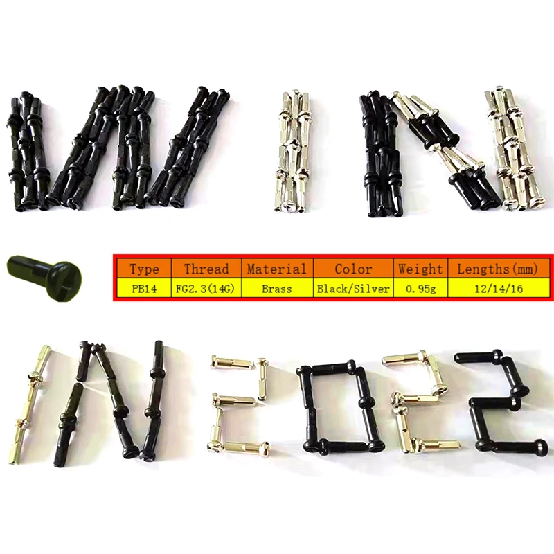 1 pcs/Lot Pillar TB2015 Light Bike Spoke Straight Pull Triple Butted 255-306mm PB14 Thread Round Head Brass Bike Spoke Nipple