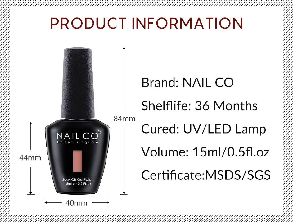 Description Picture 2 of itemNAILCO 283 Colors All Gel Nail Polish Top Base Vernis Semi Permanent UV Gel Varnish For Nails Art Gel Varnish Hybrid Manicure