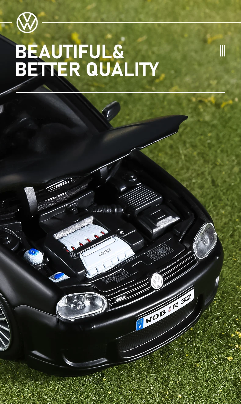 Maisto 1:24フォルクスワーゲンvwゴルフr32合金車モデル,車の