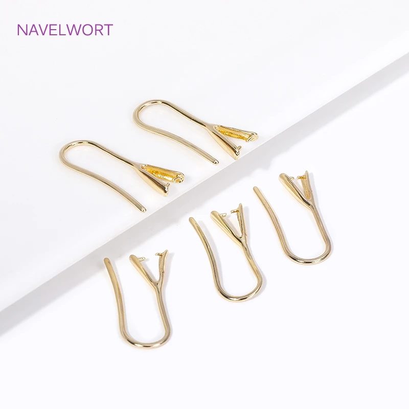 Trendy 18k Gold Plated Metal Teardrop Ear Wire Earring Hooks With
