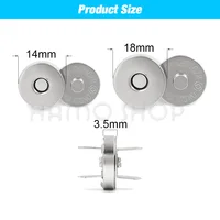 20sets/lot 14mm 18mm Wallet Button Magnet Buckle Buttons Metal Snap Thickening Magnetic Automatic Adsorption Buckle Installation 2