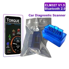 Bluetooth V1.5 ELM327 OBD 2 Auto OBD Interface Scanner ELM 327 New Car Diagnostic Tool Code Reader Mini for Android Automotive