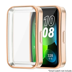 Clear Soft TPU Protective Case with Screen Protector for Huawei Band 10 (Gold)