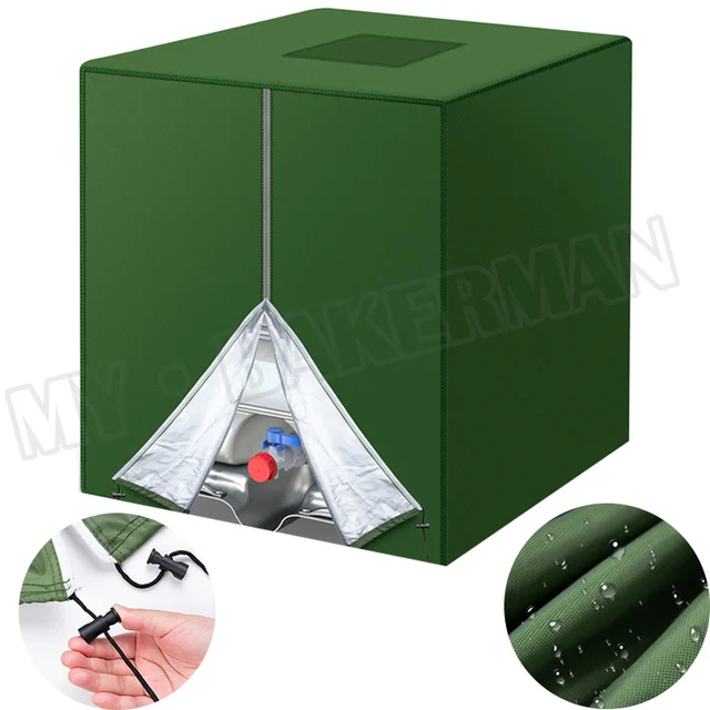 Zipper Ibc Tote 275 Galon 1000L Kültéri Víztartály Védő Borítója (Fekete) - Image 5