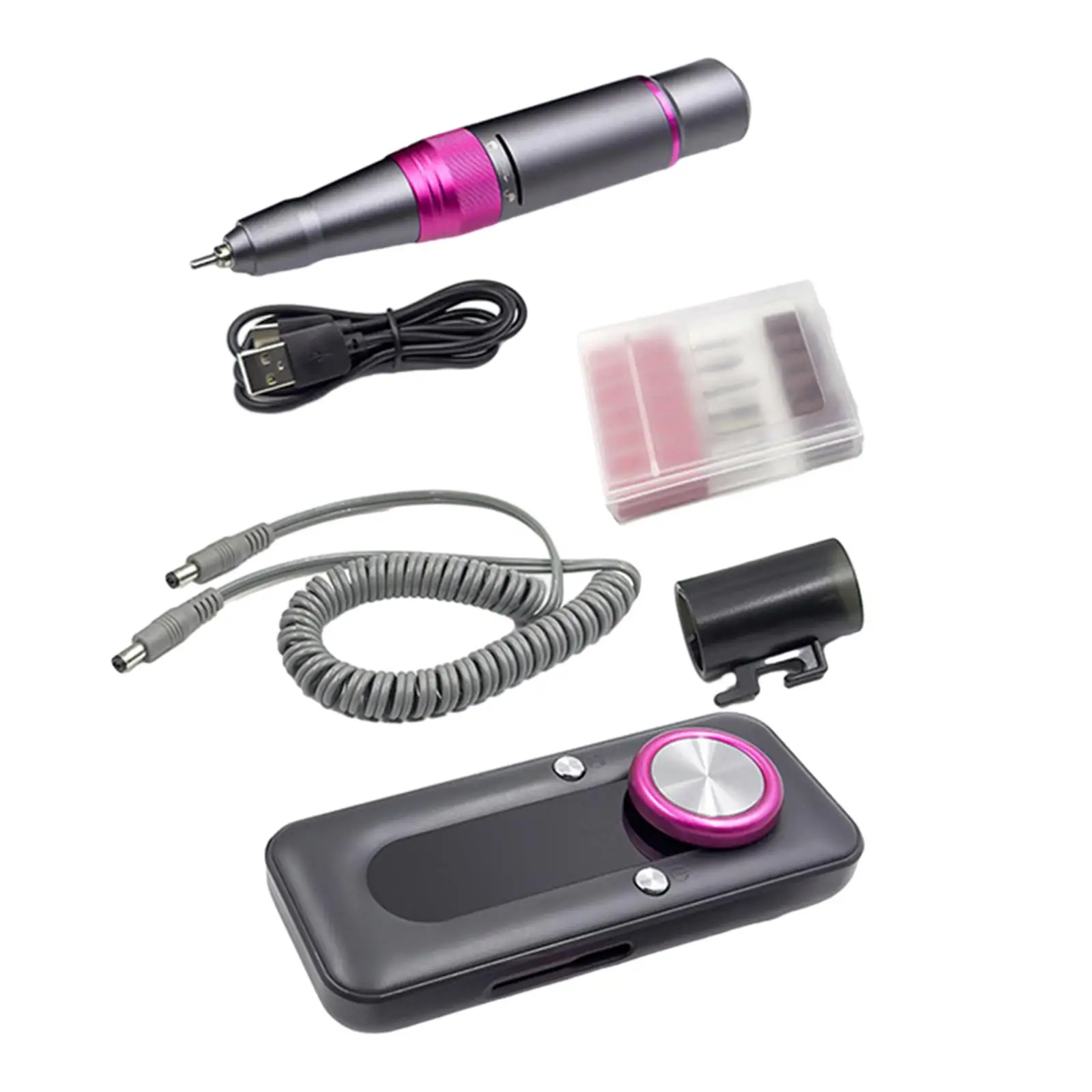 Electric Nail Drill Machine Portable Nail Drill Manicure Pedicure Kits for Carving Removing Grinding Trimming Home Salon Use