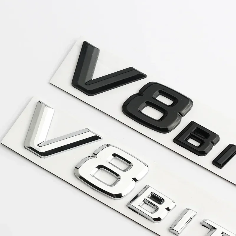 3D 크롬 블랙 V8 V12 BITURBO 레터링 펜더 엠블럼 배지 스티커 메르세데스 벤츠 AMG 로고 E63 CL63 CLS63 G63 ML63 S63 SL63