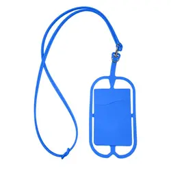 Universal Silicone Phone Lanyard Necklace with Holder and Strap (Light Blue)