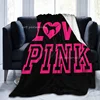 Pink Blanket Love Pink Dog Heart Adult Kids Fleece Blanket Ultra-Soft Micro for Couch or Bed Warm Throw Blanket for Girl Gifts 2