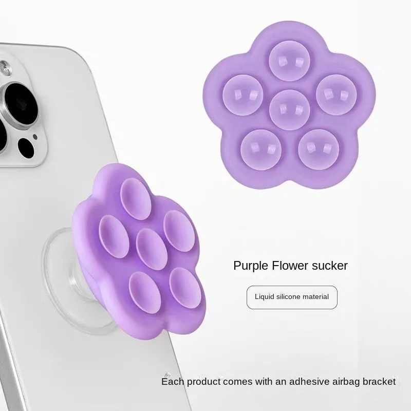 Flower Suction Cup Silicone Phone Grip and Stand with Foldable Design