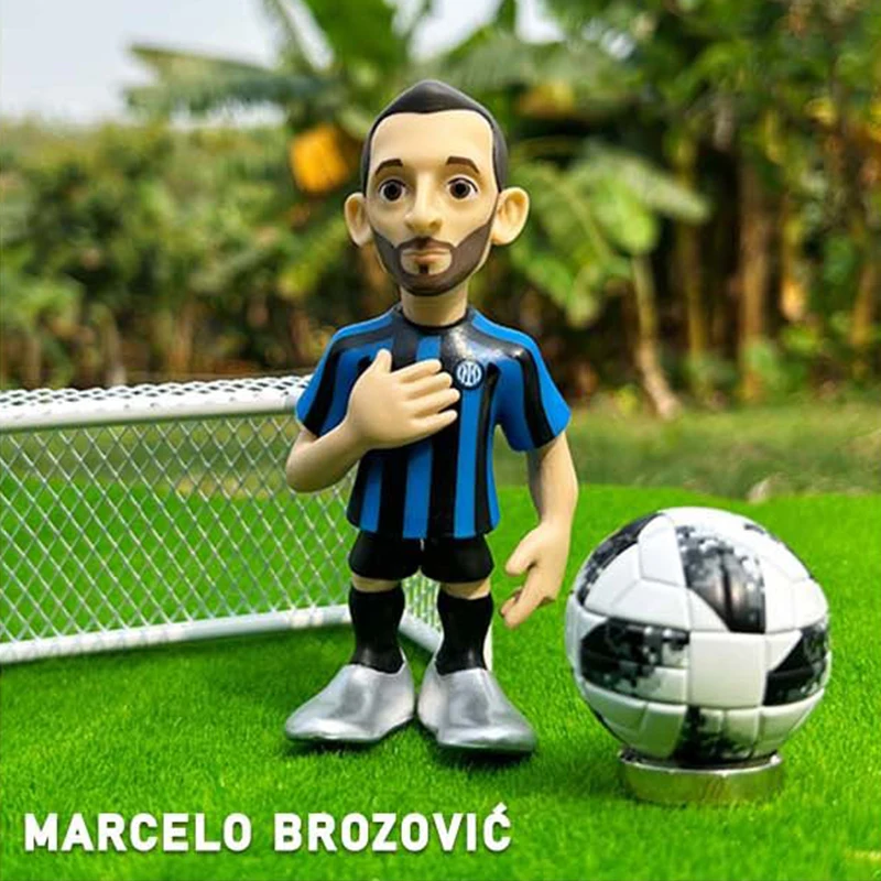 12cm Minix Collectible Figurines Inter Milan Football Star Series Brozovic  Lautaro Lukaku Dzeko Collection Model Action Figure