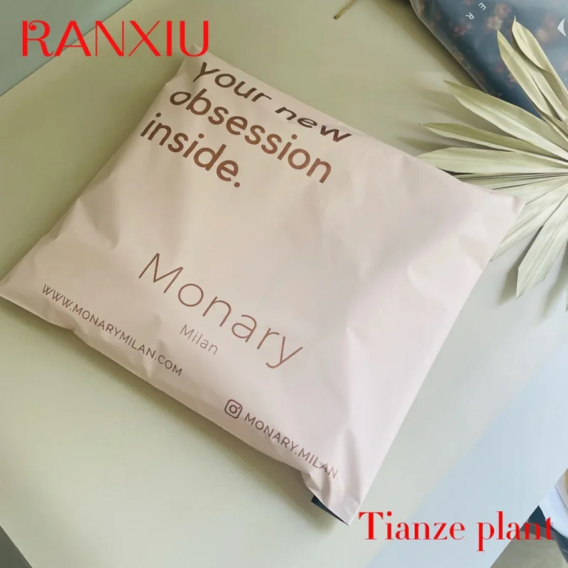 biodegradable nude polymailers waterproof plastic packing mailers bag eco-friendly packing print maile