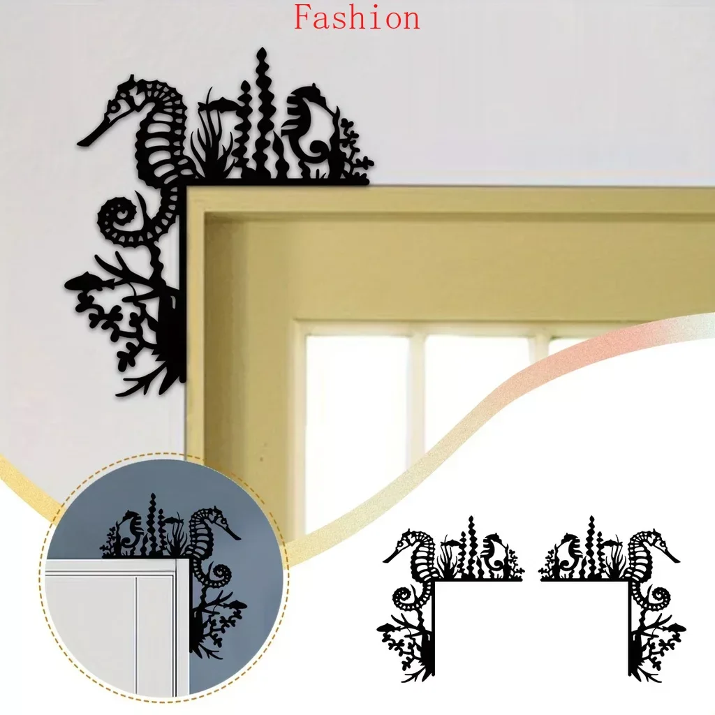

Metal Seahorse Home Decorative Wall Stickers Door Corner Decorations Door Frame Corner Decor Art Wall Hanging Decoration wall d