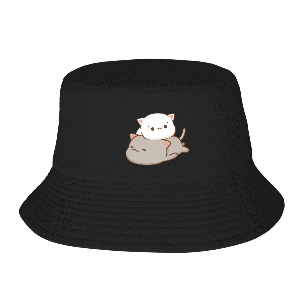 

Peach And Goma Mochi Cat Chilling Adult Fisherman's Hat Bob Bucket Hats Men Women Caps fisherman Hat Girl Boy Hat