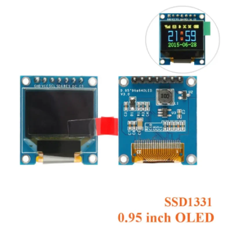 

1PCS 0.95" 0.95 inch OLED Display Module HD LCD Screen 96x64 SSD1331 Controller 7pin Resolution 96*64 Full Color For Arduino DIY