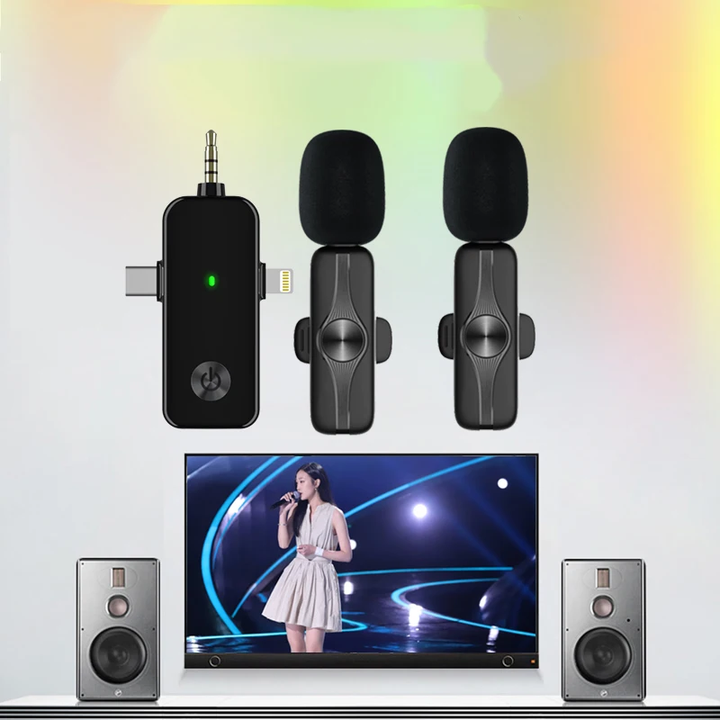 2.4G Wireless Mini Microphone for Phone 3 In 1 Android Type-C 3.5mm Smartphone DSLR Camera Desktop Laptop PC LavaMic