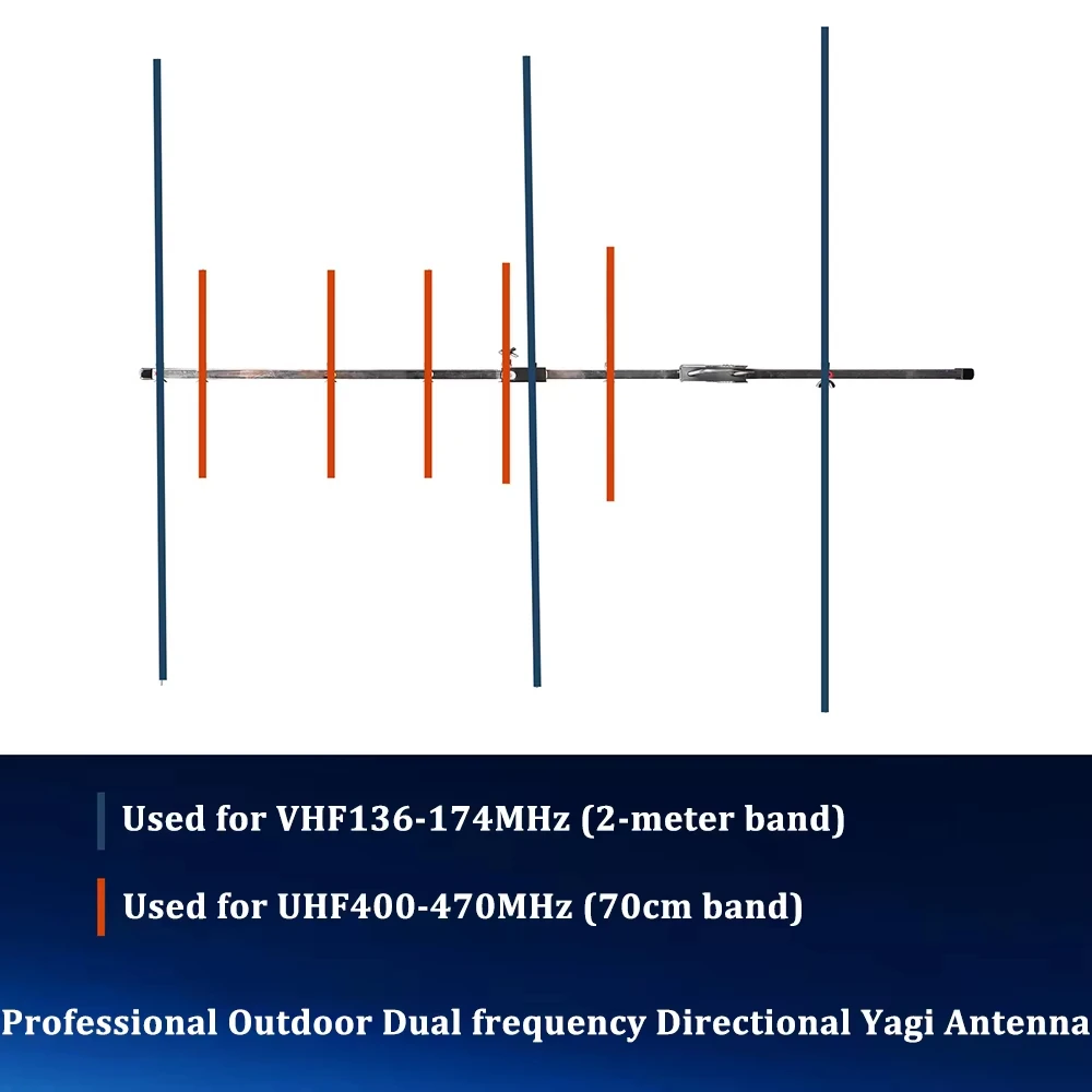 144/430 MHz VHF UHF 야기 안테나 전문 야외용 이중 주파수 지향성 인터콤 장거리 신호 수신 안테나