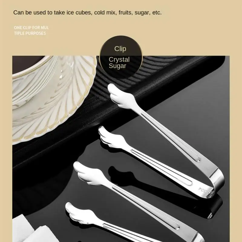 1/2PCS Stainless Steel Sugar Cube Holder Stainless Steel Sugar Tong Hotel Bar -Cube Picker Coffee Tea Food Serving Tool