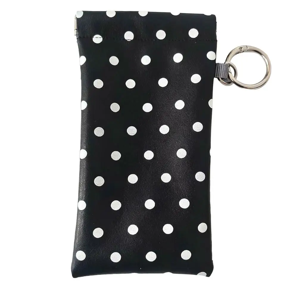 Stylish Polka Dot Eyeglasses Case with Auto-Close and Cleaning Cloth