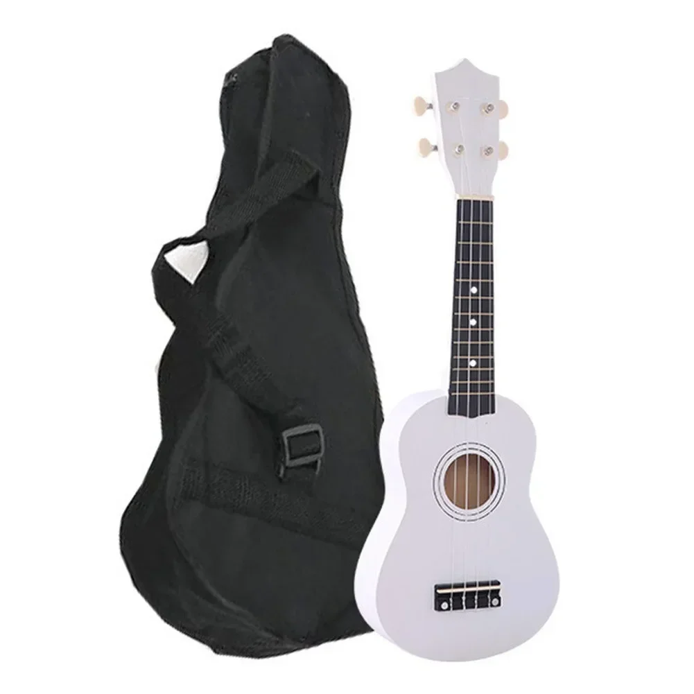 21 Inch Wood Soprano Ukulele Guitar 4 Nylon Strings Ukulele Bass Guitar With Bag Beginner With Geared Machine Heads