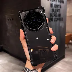 Shockproof Armor Clear Silicone Phone Case with Enhanced Protection - X200 (Black)