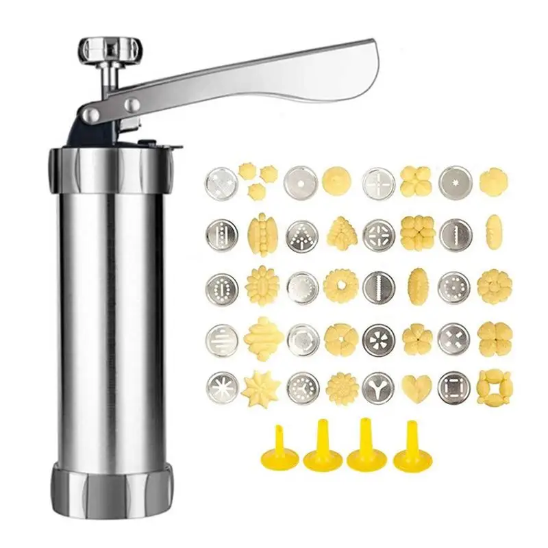 

Cookie Press and Icing Set Christmas Spritz Cookie Maker Biscuit Maker with 4 Pastry Tip 20 Discs Biscuit Mold Tool Decorating