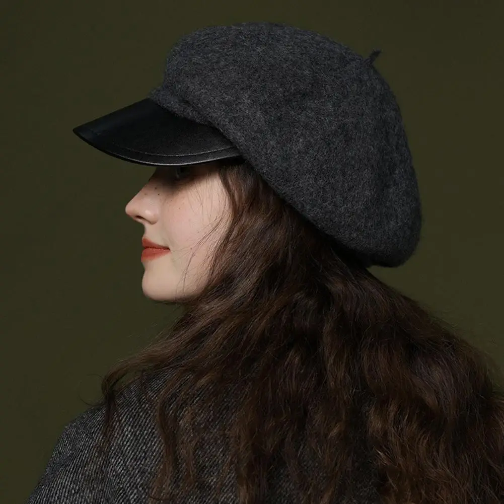 

Comfortable Beret Stylish Vintage French Beret Hats for Women Classic Autumn/winter Woolen Octagonal Newsboy Caps Vintage Beret