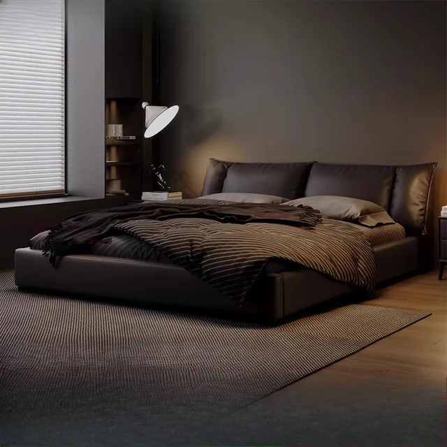 Lit minimaliste Unique, tables de chevet imperméables fantaisie, lit King Size, chambre à coucher, meubles de maison Para dortoir 1