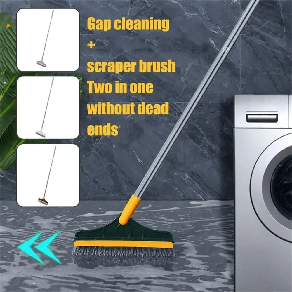 2-in-1 Cleaning Brush with Long Handle – Stiff Bristle & Squeegee for Crevice, Algae & Corner Dirt Removal 1 S081e415e4d3f4ee1b7b44d2d1d75ae6fY