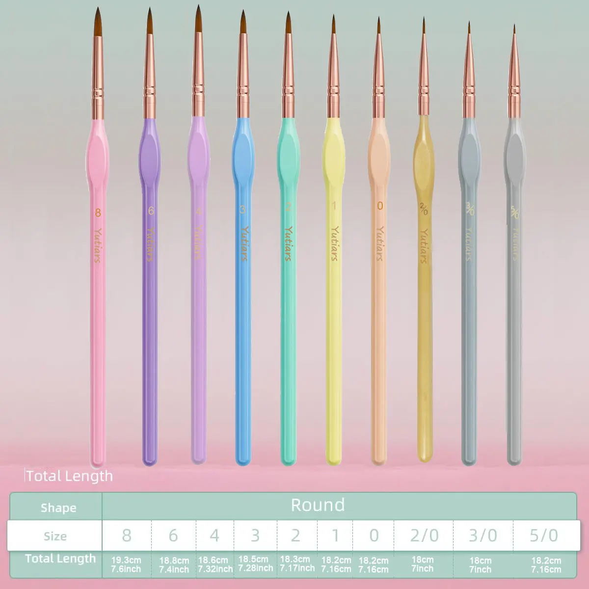 10개 세트 미세 디테일 페인트 브러쉬 미니어처 페인팅 브러쉬 키트 아크릴, 수채화, 유화, 얼굴, 네일용 미니 페인트 브러쉬 세트