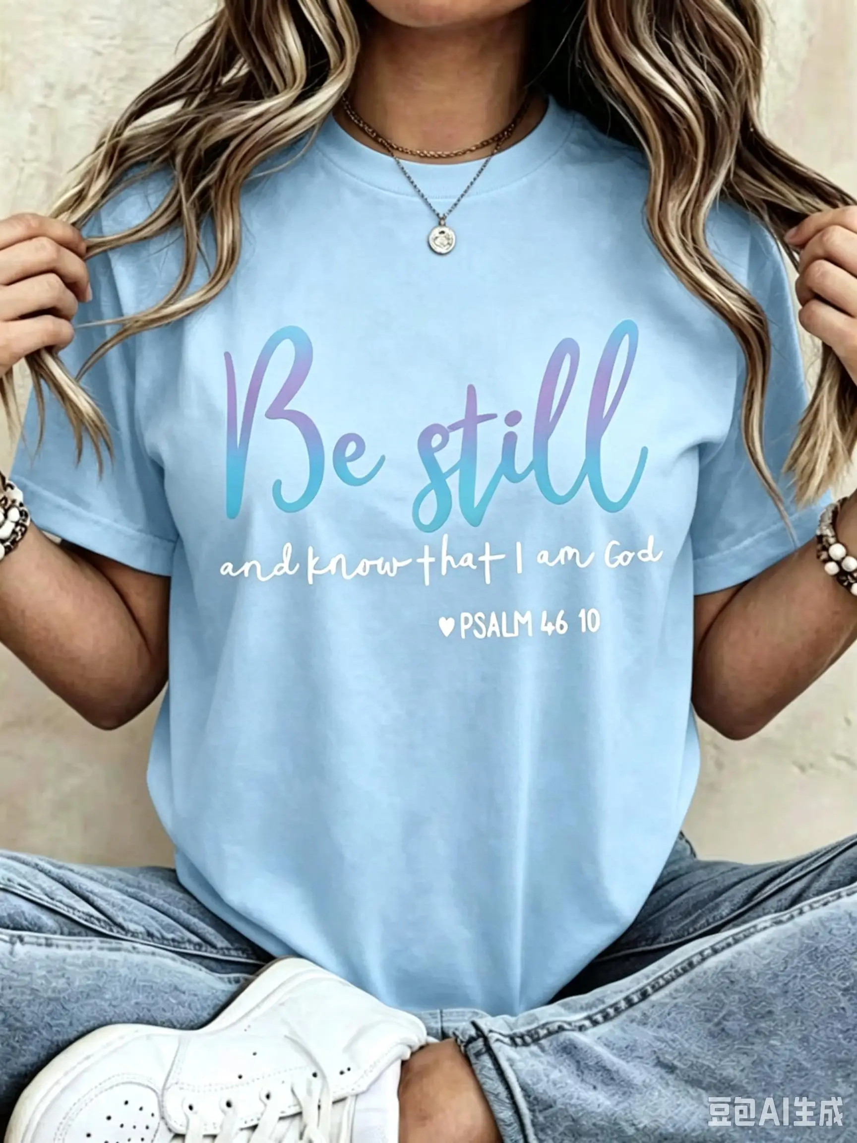 Be Still And Know That I Am God Women's T-Shirt Be Still Know Short Sleeve Crew Neck Casua