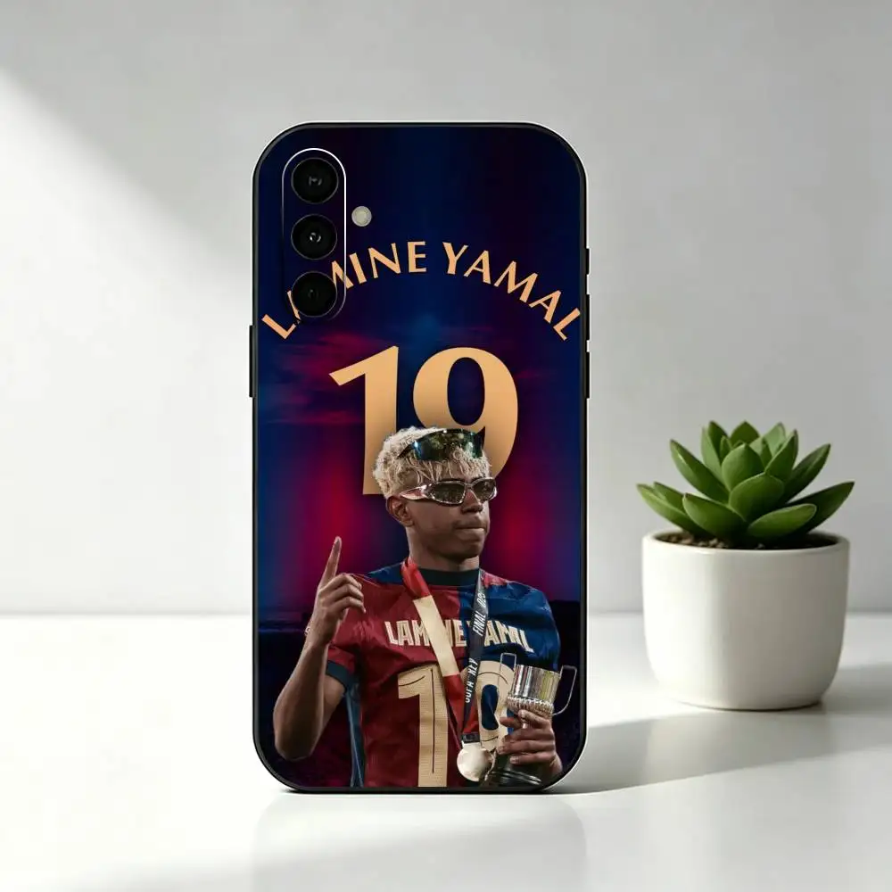 Football Lamine Yamal Black Silicone Soft Phone Case