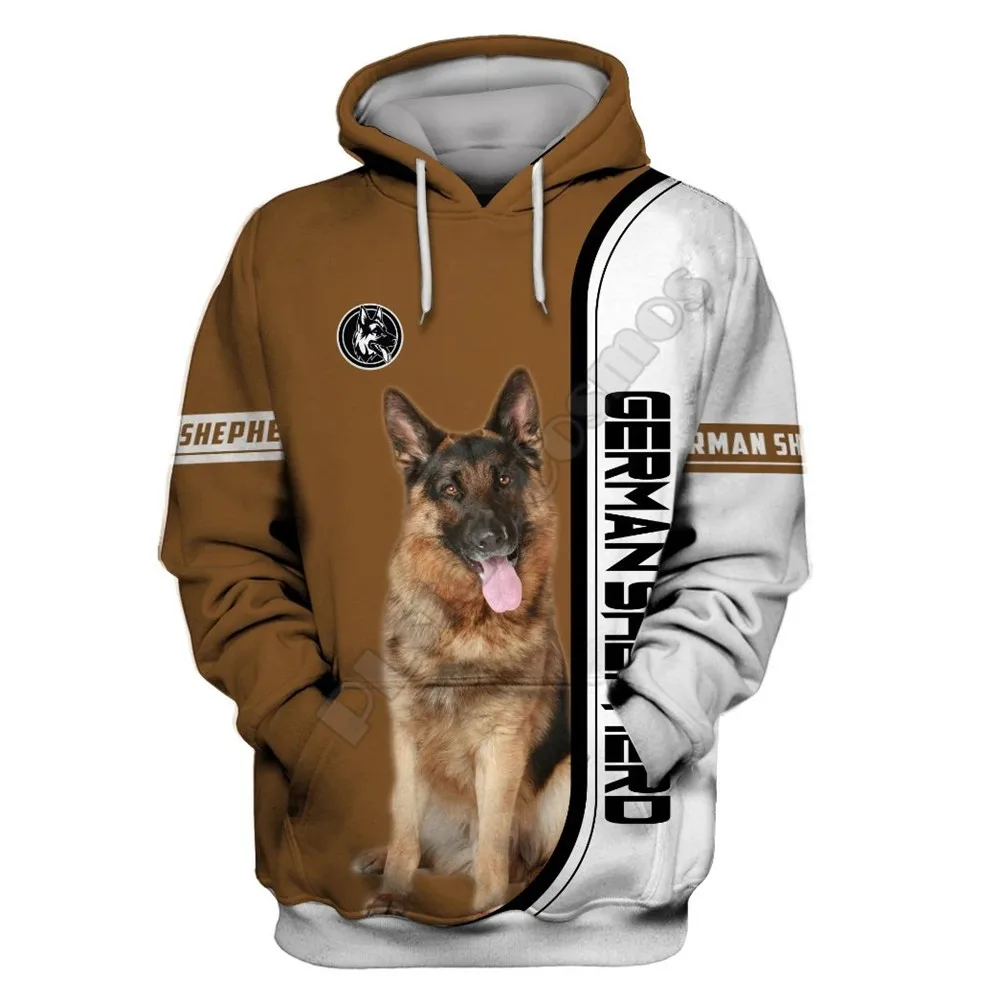 thumbnail image 1 of Sudadera con capucha y estampado 3D por todas partes con diseño de pastor alemán Love Dog Love Dog 01, 1 of 5