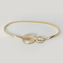Elegant Gold and Silver Metallic Chain Belt for Women - Trendy Y2K Waist Accessory (Gold chain belt)